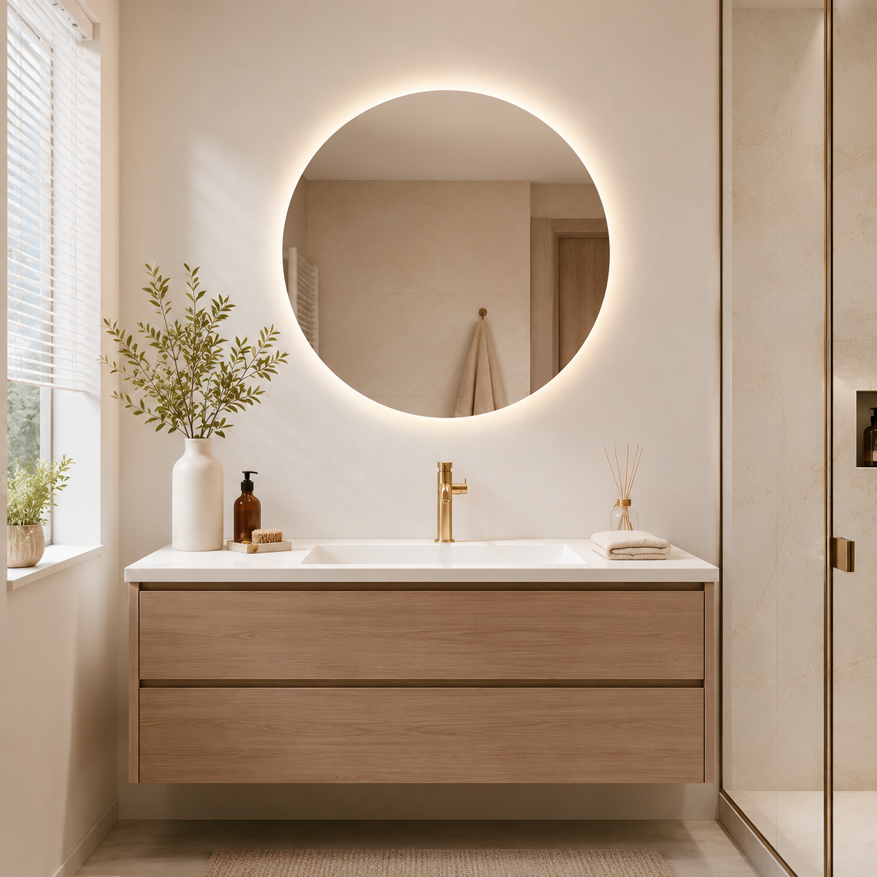 Wall-Mounted LED Bathroom Mirror