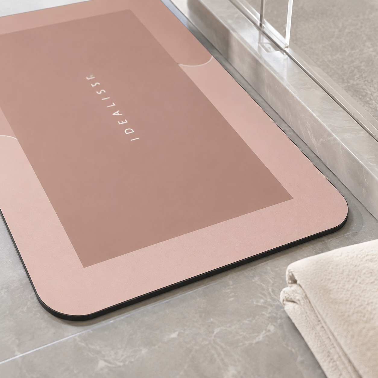 Quick-Dry Pink Bath Mat
