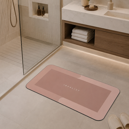 Quick-Dry Pink Bath Mat