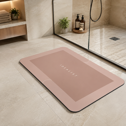 Quick-Dry Pink Bath Mat